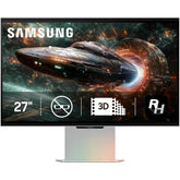 Samsung G90xf Odyssey 3d 27" Ips 4k Uhd 165hz Al Glasses Free 3d Video Conversion, 1ms, Hdr10+, Hdmi 2.1 Freesync Premium, Pivot Stand, Speakers, Usb Hub, Silver - CompuMe